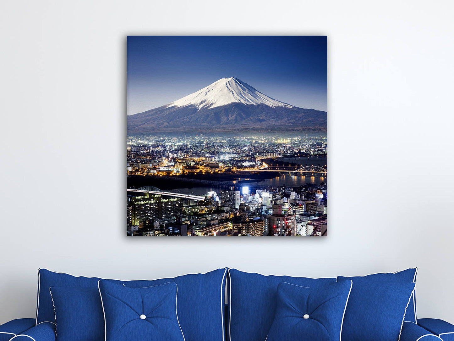 Mount Fuji home art wood frame canvas print