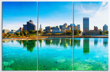 Charger l&#39;image dans la galerie, Memphis Skyline wall art canvas print 3 panels