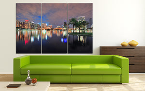 Orlando Skyline Lake Eola Florida Home Decor Canvas