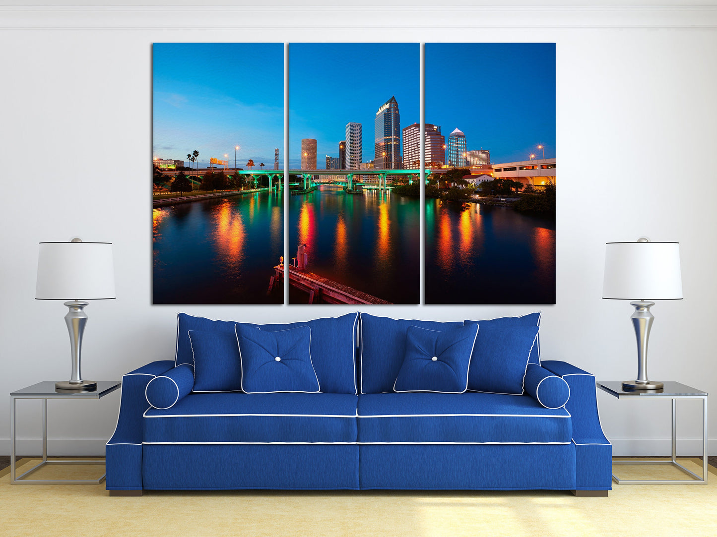 Tampa Hillsborough River Skyline Sunset Home Art Canvas Print