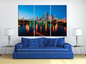 Tampa Hillsborough River Skyline Sunset Home Art Canvas Print