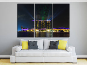 Marina Bay Sands Laser Show Home Art Canvas Print