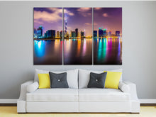 Load image into Gallery viewer, Dubai lights skyline at dusk canvas print home decor