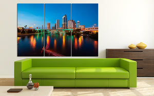 Tampa Hillsborough River Skyline Sunset Home Decor Canvas Print