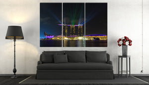 Marina Bay Sands Laser Show Home Decor Canvas Print