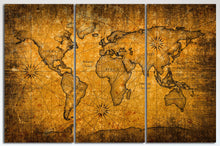Load image into Gallery viewer, Grunge Detail World Map Canvas Eco Leather Print, Made in Italy!