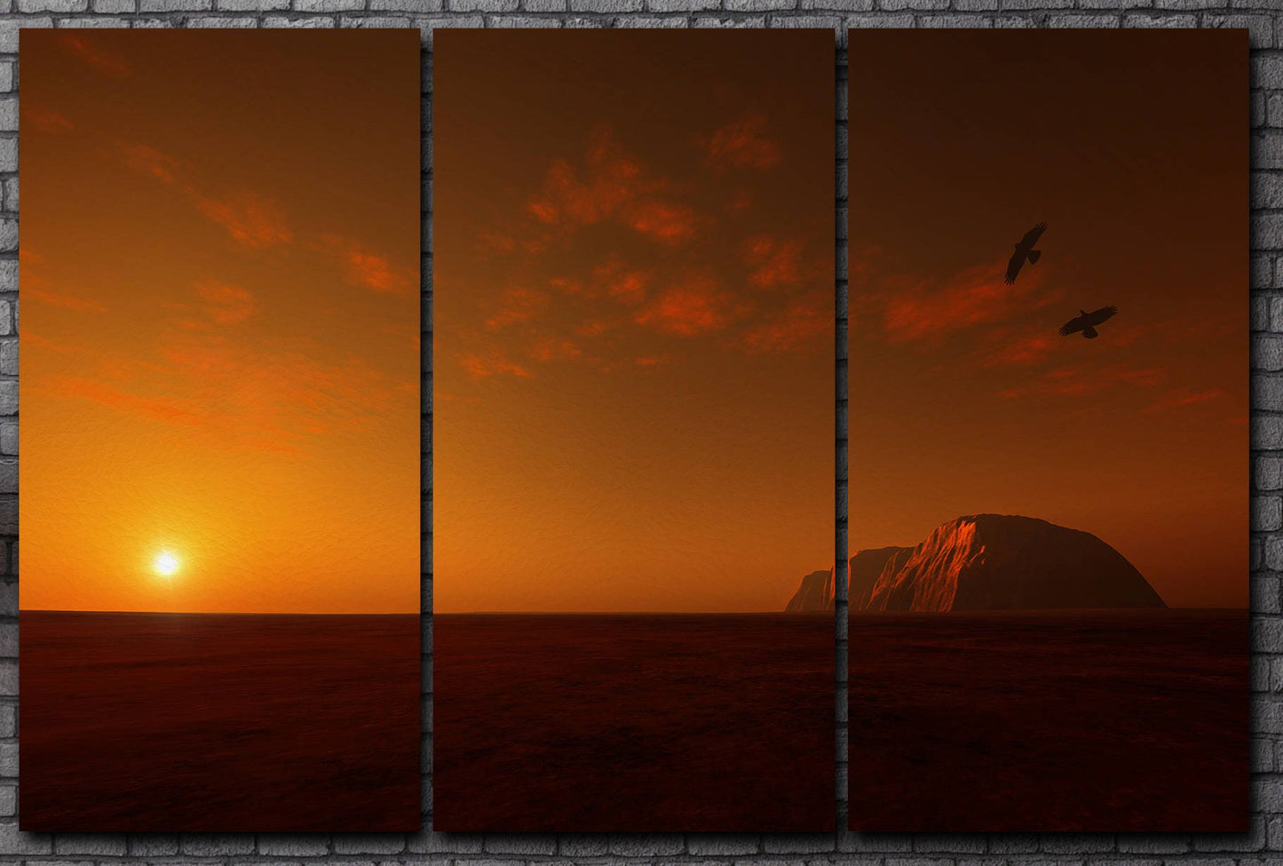 Uluru Ayers Rock at Sunset Australia Canvas Eco Leather Print, Made in Italy!