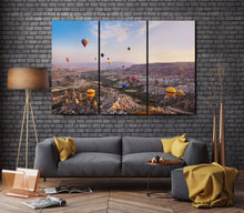 Load image into Gallery viewer, Hot Air Balloons over Cappadocia, Turkey Leather Print/Large Wall Art/Large Cappadocia Print/Made in Italy/Better than Canvas!