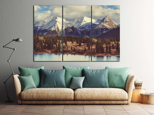 Needle Grenadier Colorado Mountains Canvas Eco Leather Print, Made in Italy!