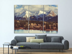Needle Grenadier Colorado Mountains Canvas Eco Leather Print, Made in Italy!