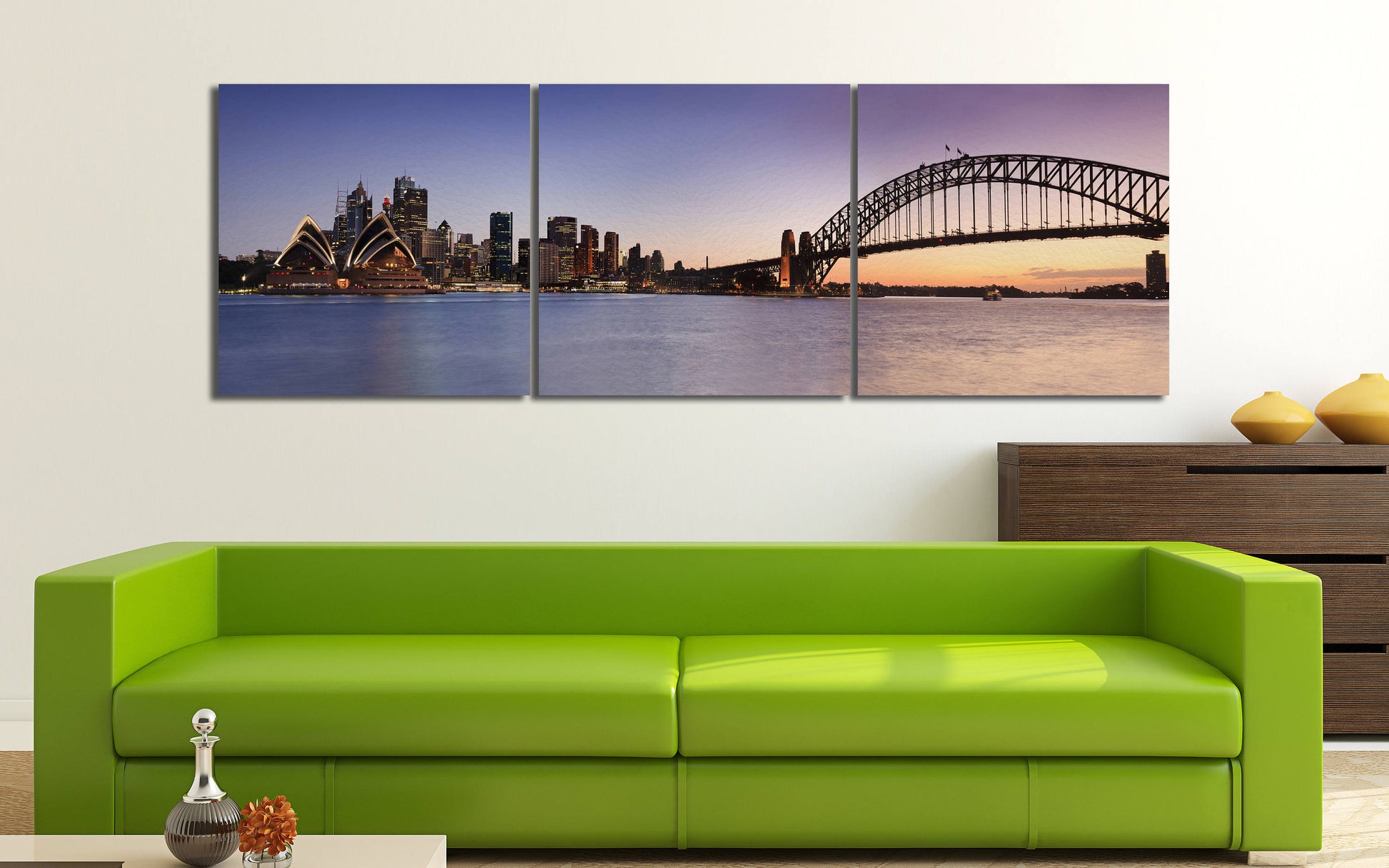 Sydney Skyline Wall Art Canvas Wall Art Vegan Leather Print