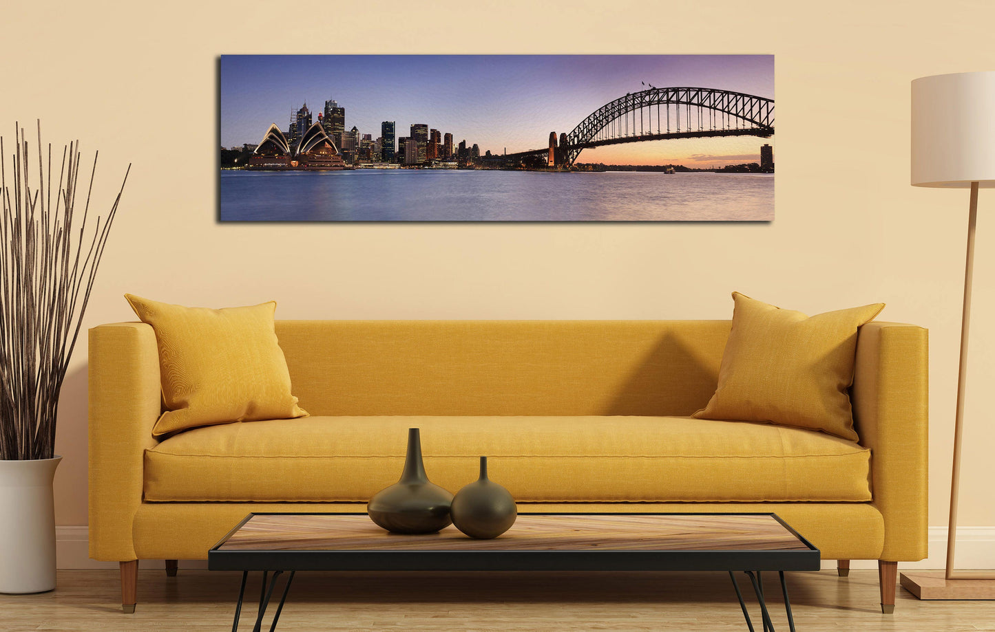 Sydney Skyline Wall Art Canvas Wall Art Vegan Leather Print