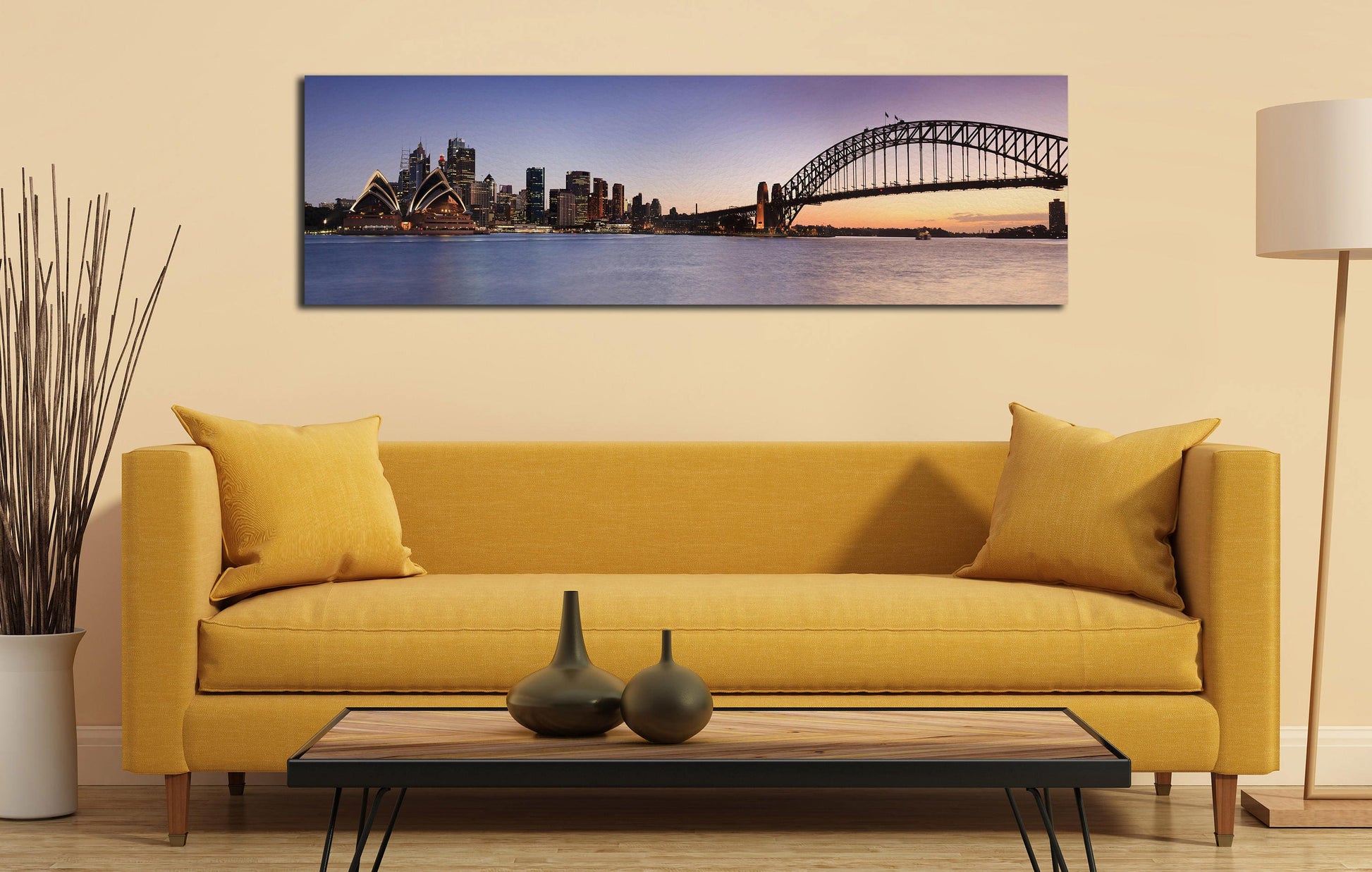 Sydney Skyline Wall Art Canvas Wall Art Vegan Leather Print