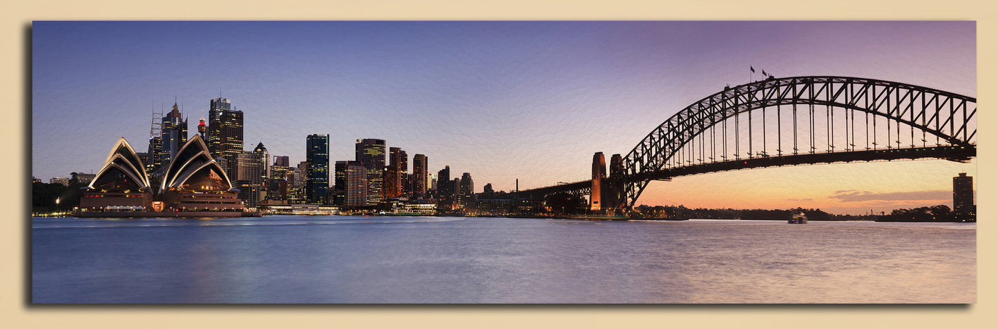 Sydney Skyline Wall Art Canvas Wall Art Vegan Leather Print