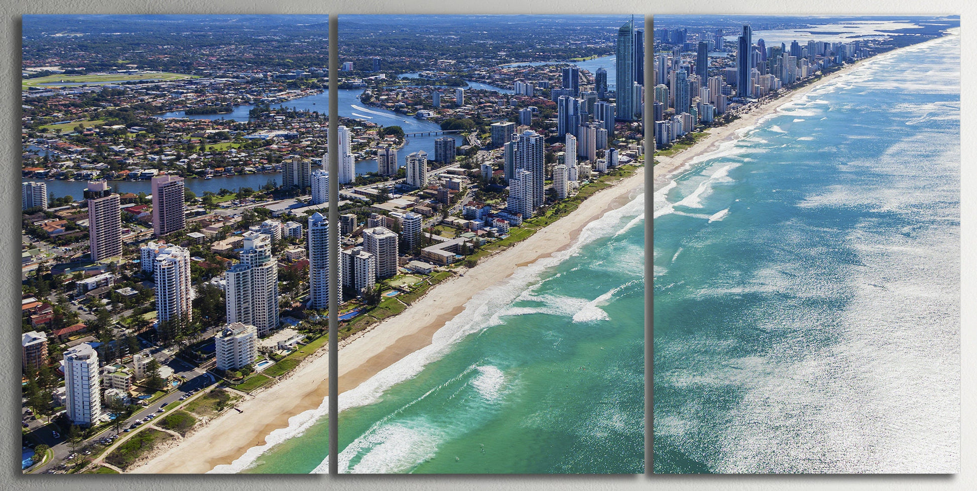 Gold Coast, Queensland, Australia Framed Canvas Leather Print