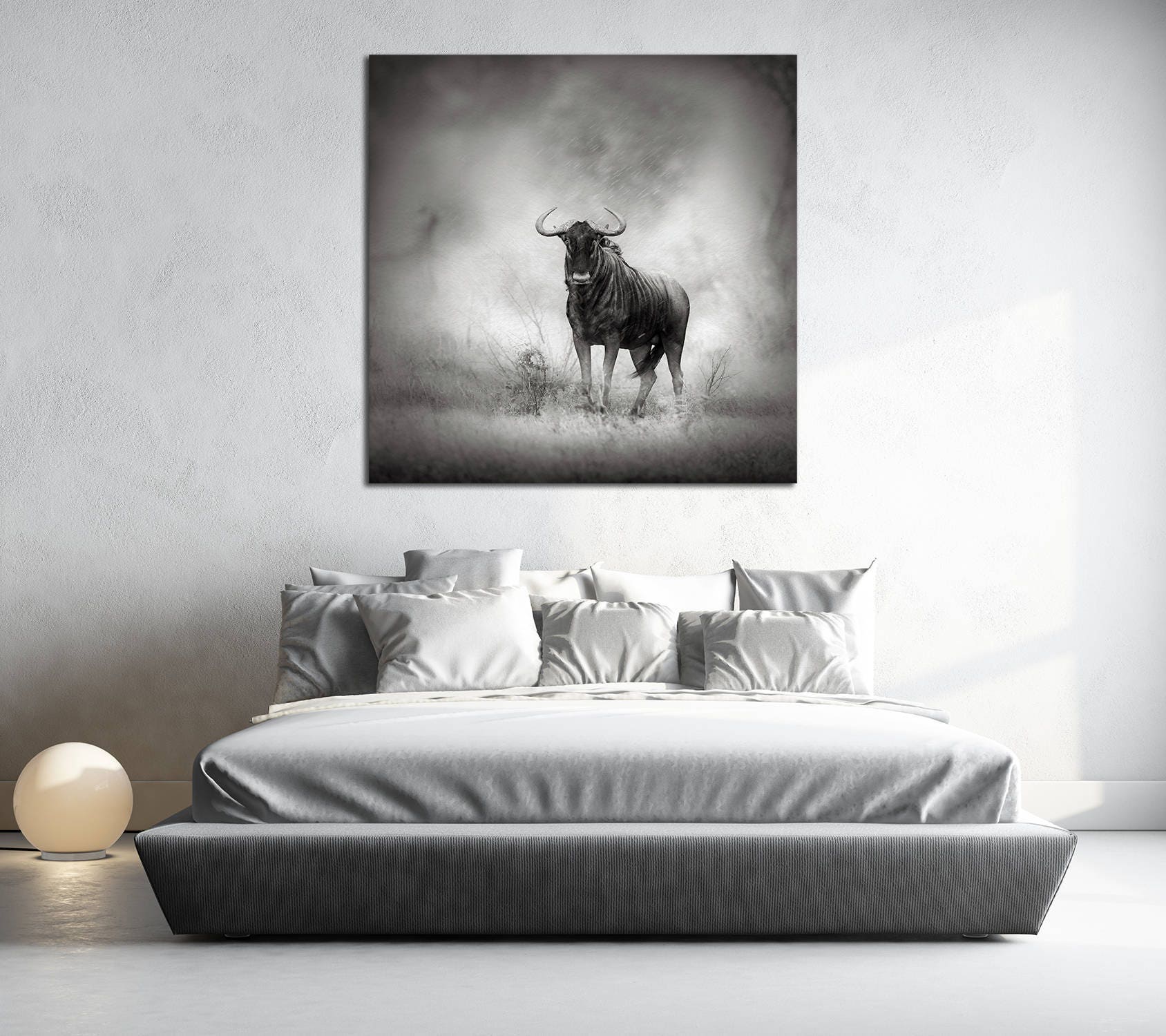 Blue Wildebeest canvas wall decor