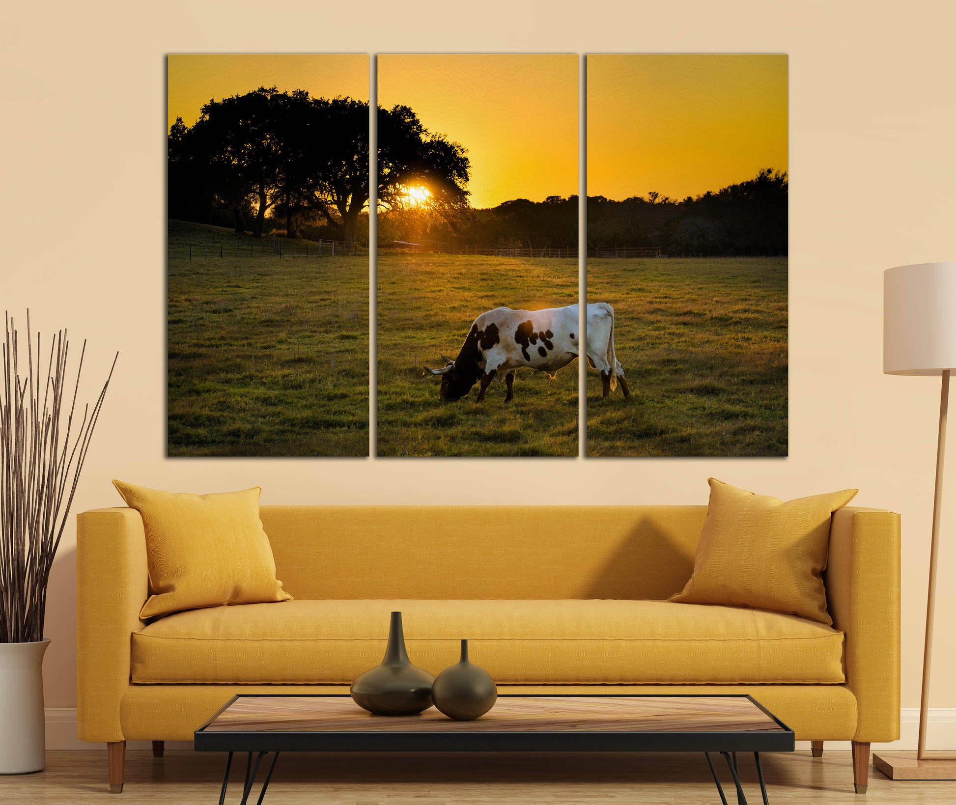 Texas Longhorn Cow home art