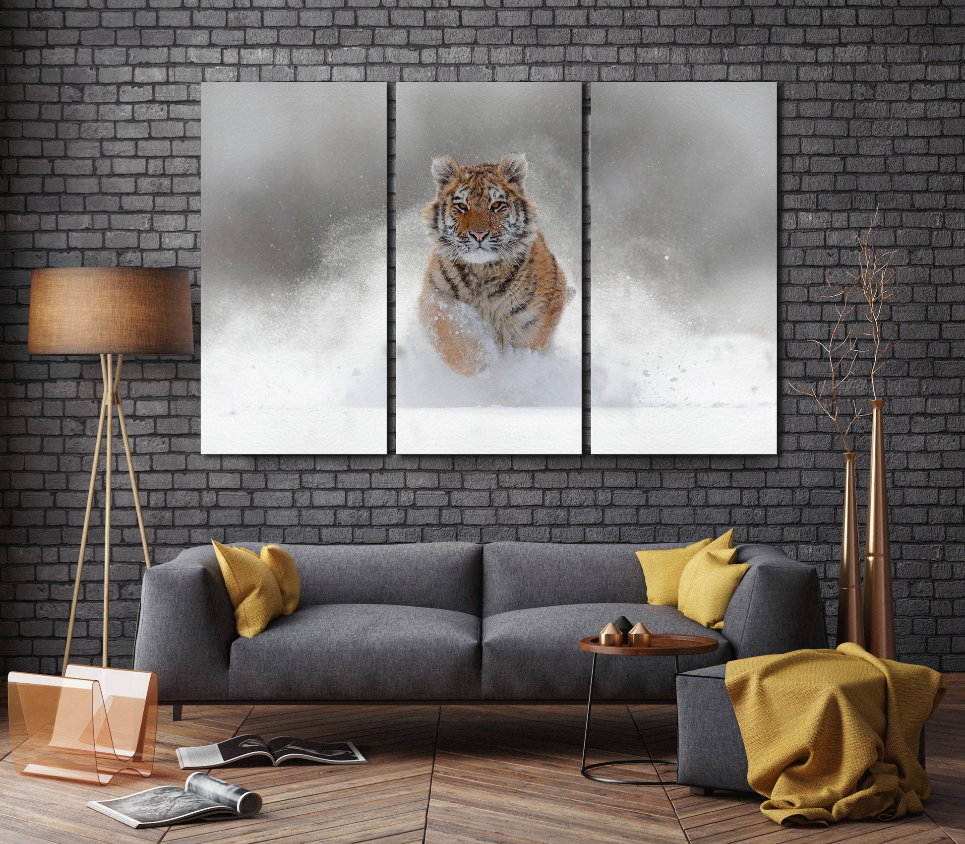 Snow Tiger Majesty PETA Approved Faux Leather Canvas Wall Art