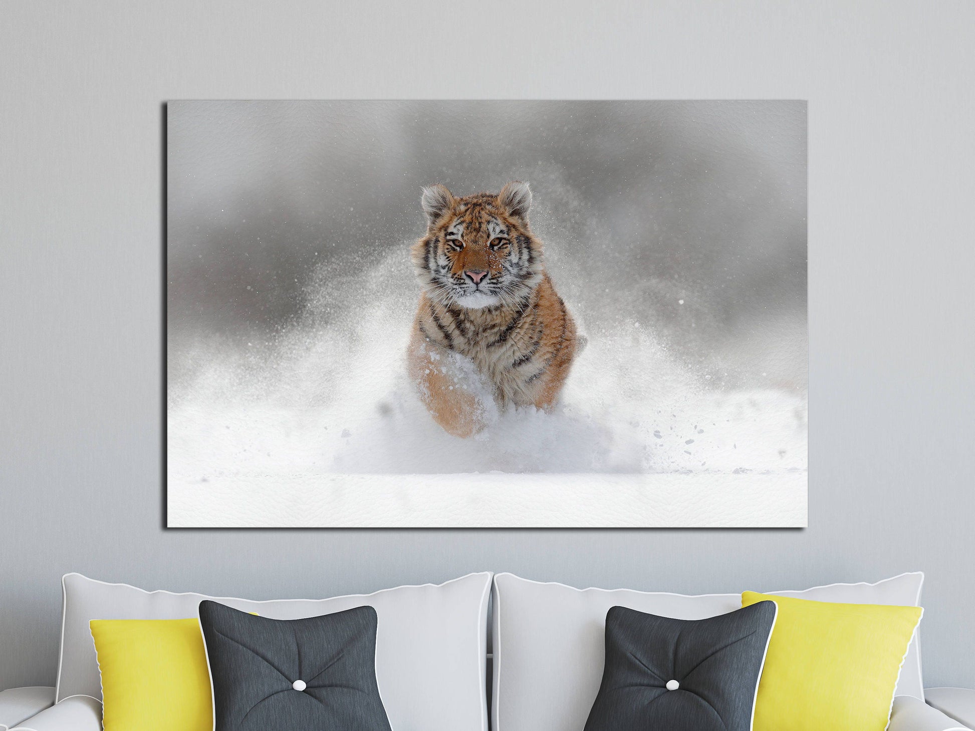 Snow Tiger Majesty PETA Approved Faux Leather Canvas Wall Art