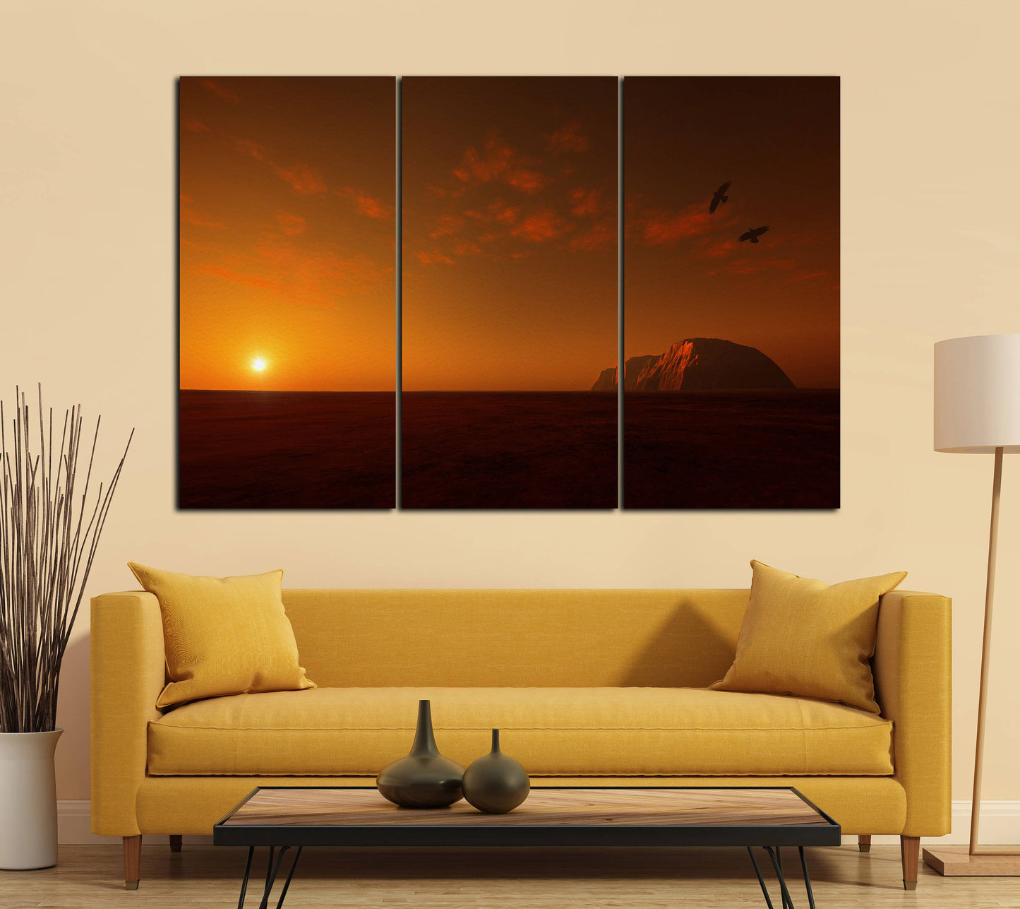 Uluru Ayers Rock at Sunset Australia Canvas Eco Leather Print, Made in Italy!