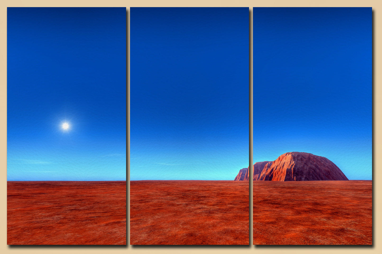 Uluru Ayers Rock Australia Canvas Eco Leather Print, Made in Italy!