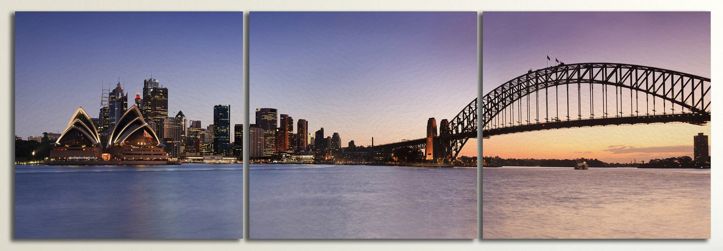 Sydney Skyline Wall Art Canvas Wall Art Vegan Leather Print