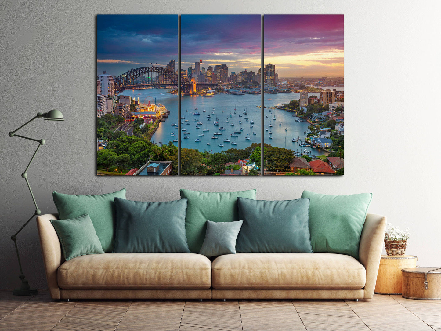 Sydney Harbour Canvas Eco Leather Print, Made in Italy!