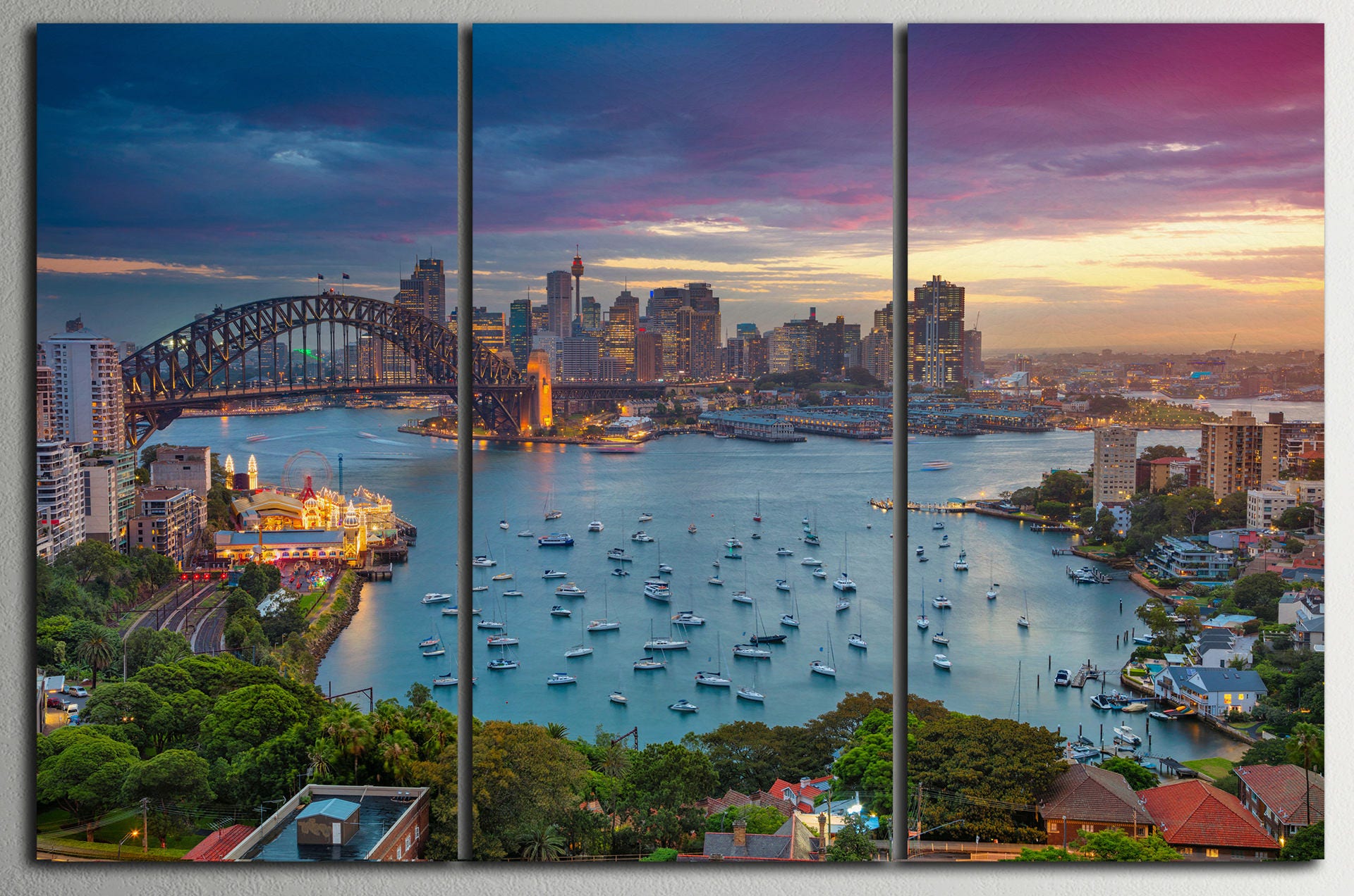 Sydney Harbour Canvas Eco Leather Print, Made in Italy!