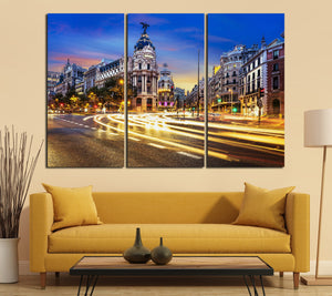 Madrid Gran Vis home art canvas print