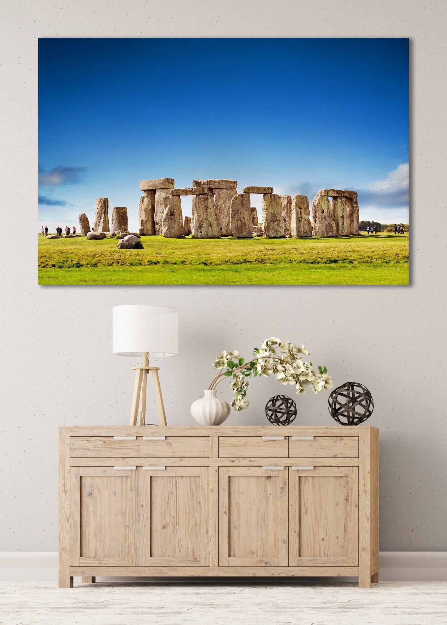 Stonehenge Framed Canvas Leather Print