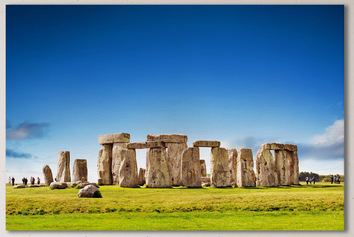 Stonehenge Framed Canvas Leather Print