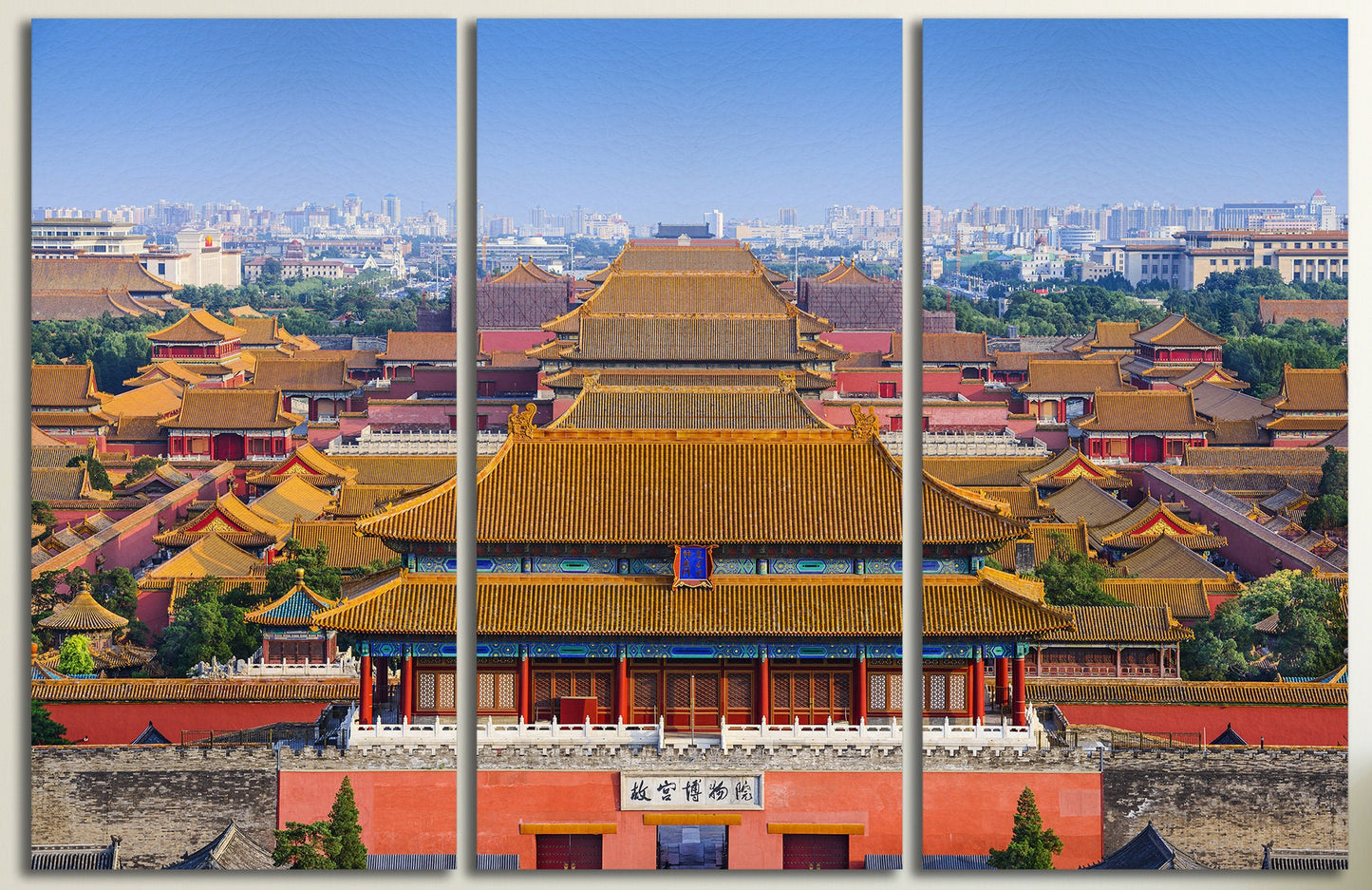 Forbidden City, Beijing, China Canvas Eco Leather Print, Made in Italy!