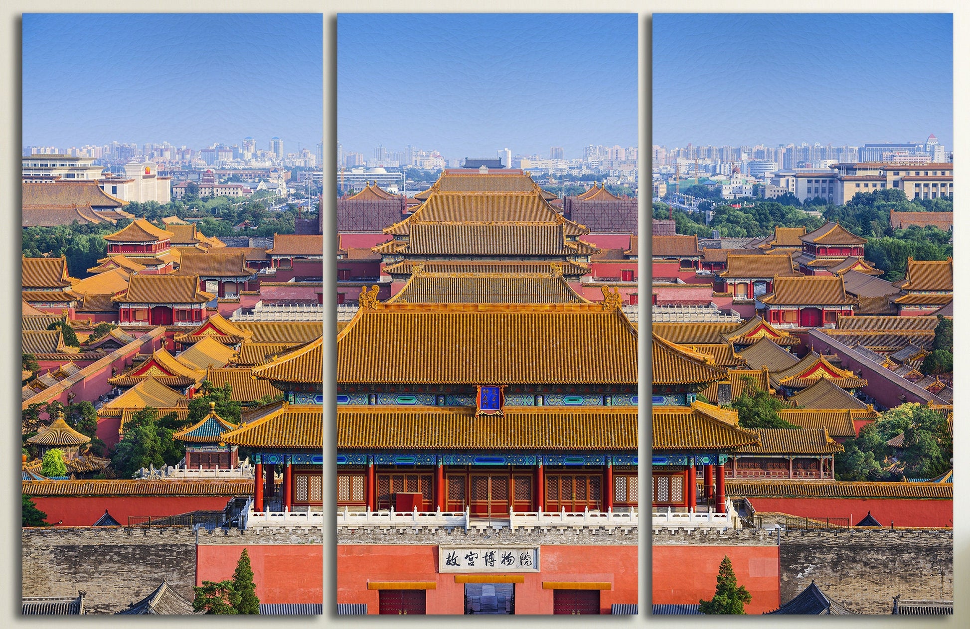 Forbidden City, Beijing, China Canvas Eco Leather Print, Made in Italy!