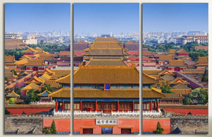 Forbidden City, Beijing, China Canvas Eco Leather Print, Made in Italy!