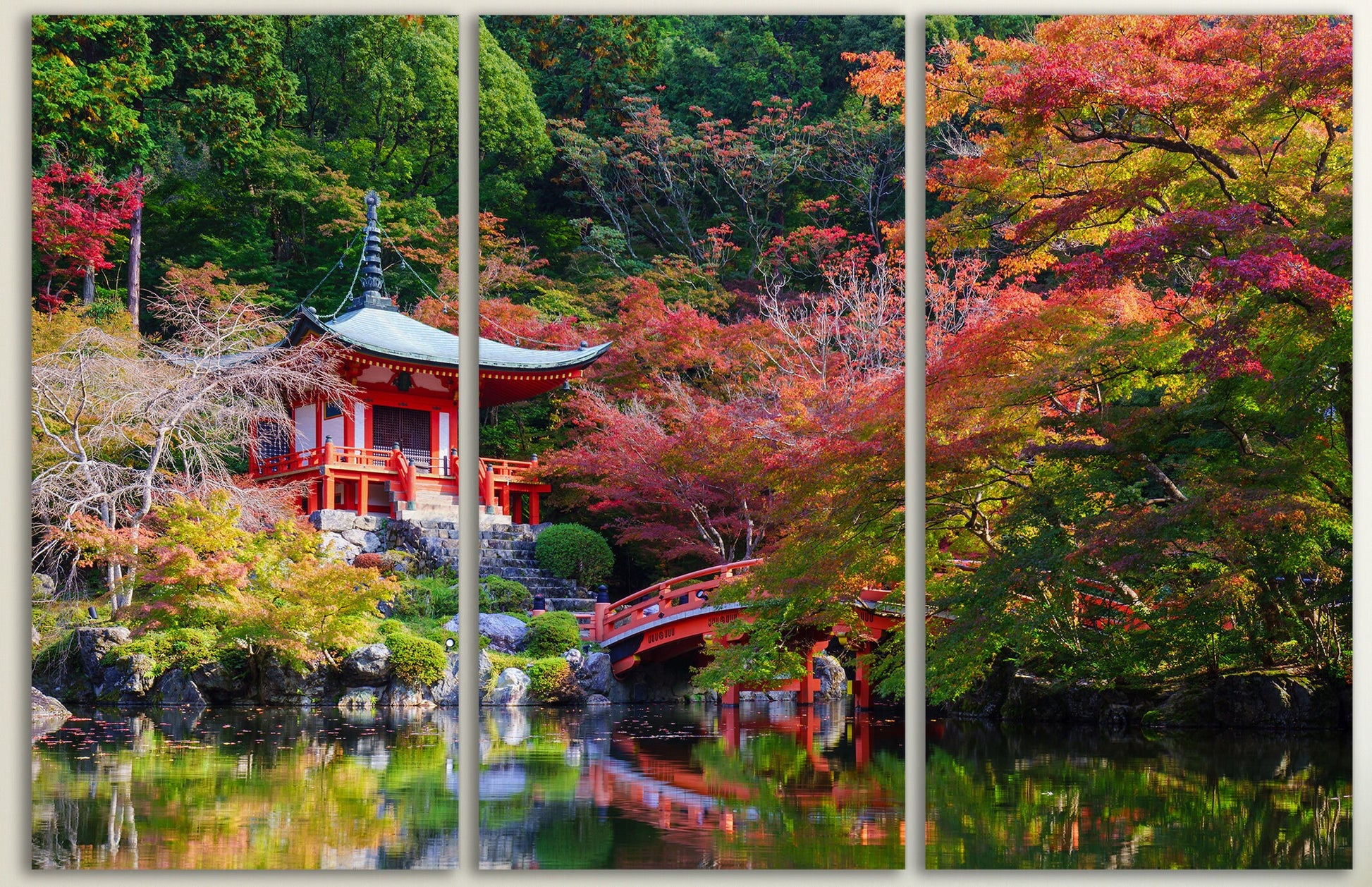 Daigoji Temple, Kyoto, Japan Framed Canvas Leather Print, Made in Italy!