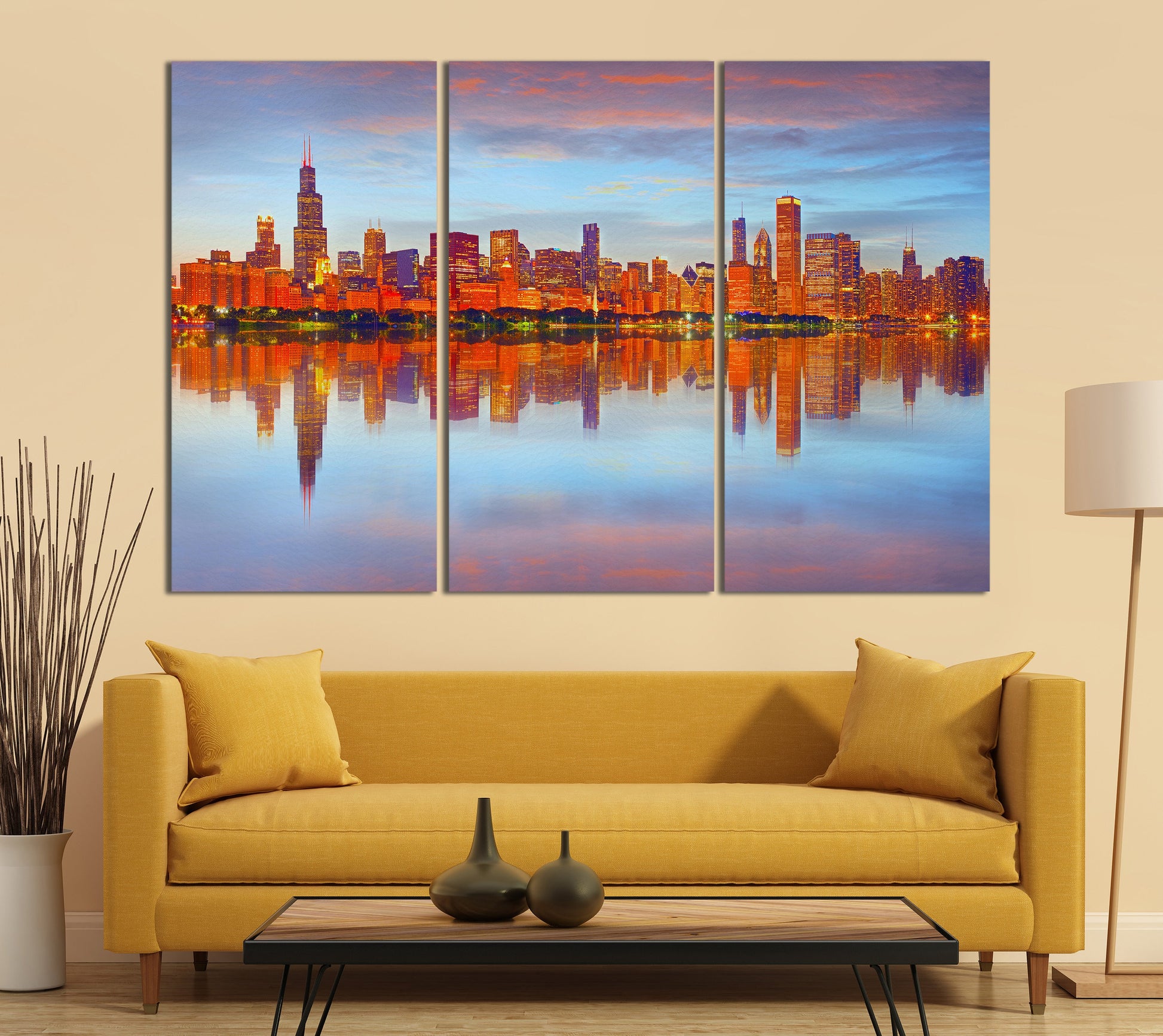 Chicago skyline wall art canvas art