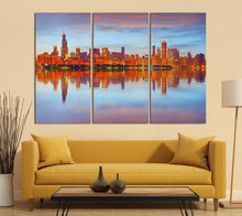 Load image into Gallery viewer, Chicago skyline wall art canvas art