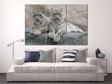 Charger l&#39;image dans la galerie, Snow Leopards Canvas Eco Vegan Leather Print, Made in Italy!