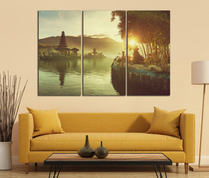 Pura Ulun Danu Bratan Temple Bali Indonesia Home Decor Canvas