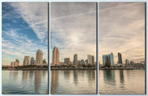San Diego Skyline Canvas Leather Print, Made in Italy!