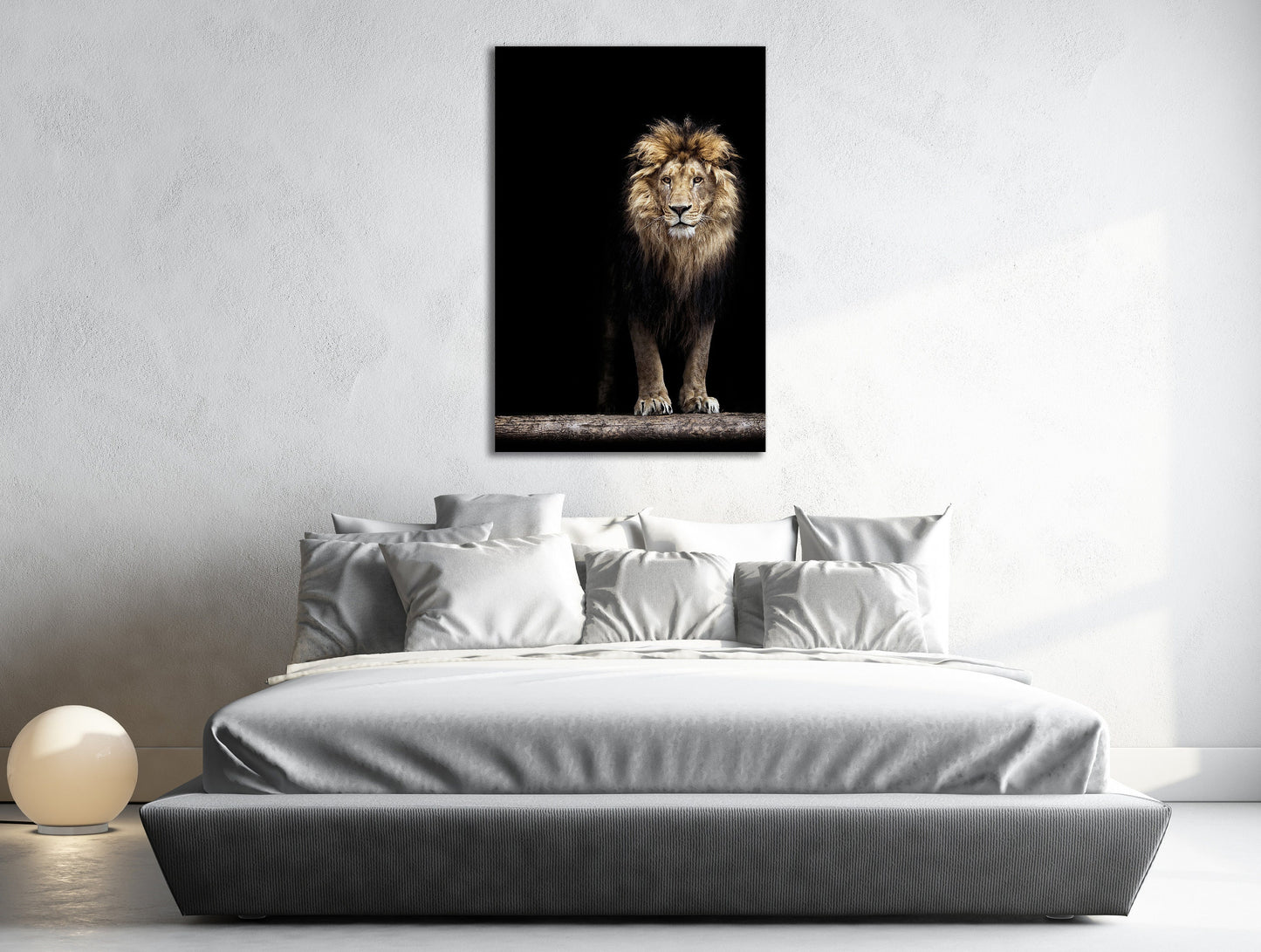 Portrait of a Lion Canvas Eco Leather Print Made in Italy