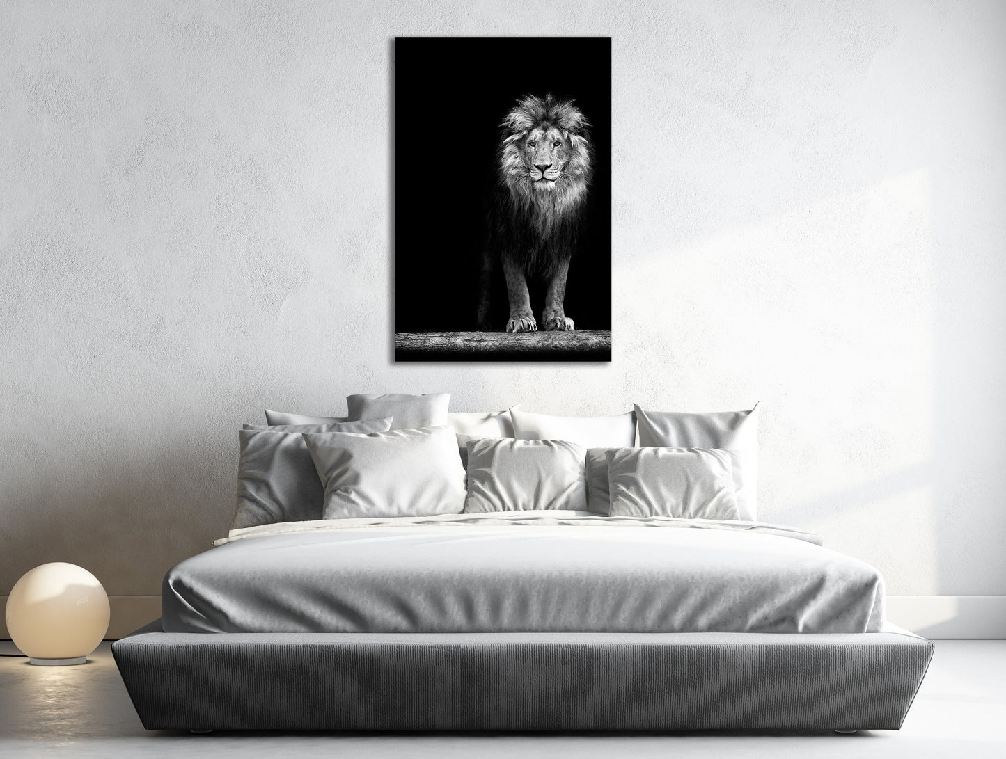 Portrait of a Lion Canvas Eco Leather Print Made in Italy