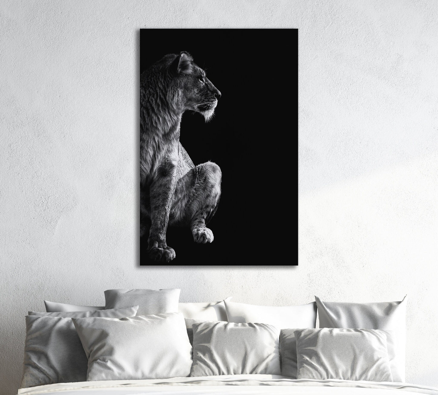 Lioness Portrait Framed Canvas Print
