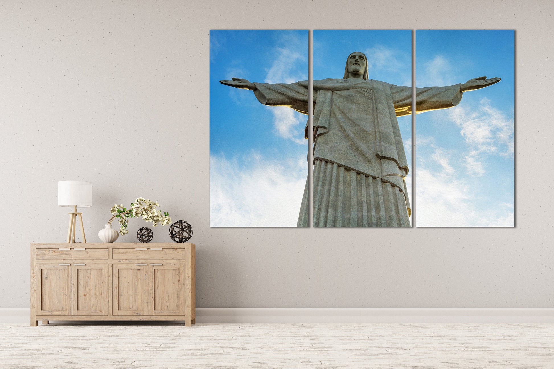 Christ the Redeemer Rio de Janeiro Brazil Canvas Eco Leather Print, Made in Italy!