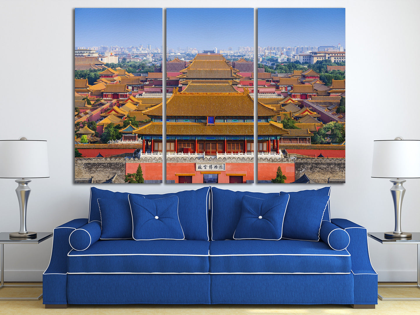 Forbidden City, Beijing, China Canvas Eco Leather Print, Made in Italy!