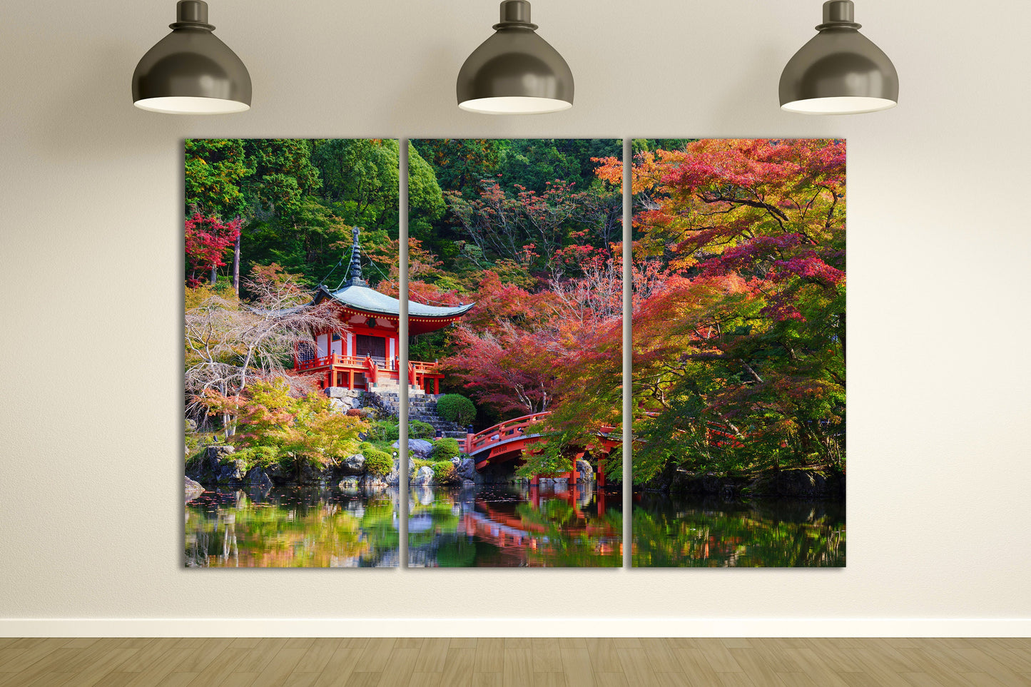 Daigoji Temple, Kyoto, Japan Framed Canvas Leather Print, Made in Italy!