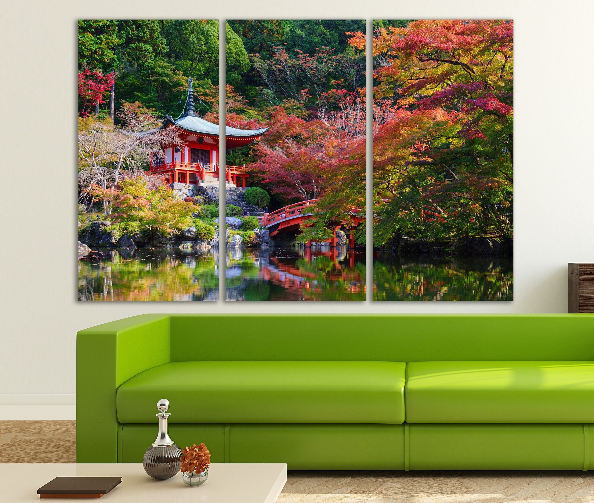 Daigoji Temple, Kyoto, Japan Framed Canvas Leather Print, Made in Italy!