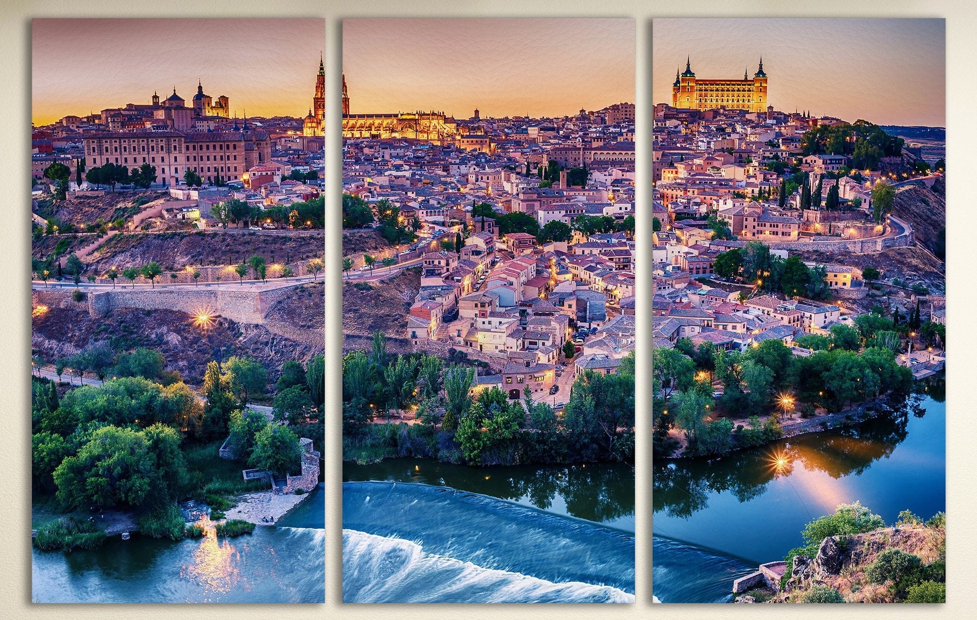 Toledo, Spain Canvas Eco Leather Print, Made in Italy!