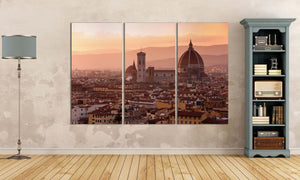 Florence Dome Canvas Eco Leather Print, Made in Italy!