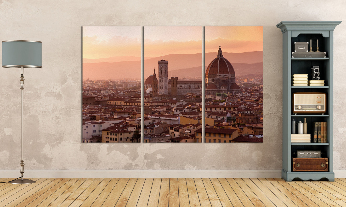 Florence Dome Canvas Eco Leather Print, Made in Italy!